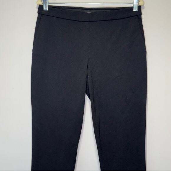 Theory Minimalist Career Classic Black Pants Cropped Ankle Black Sz 8 Stretch - Picture 2 of 11
